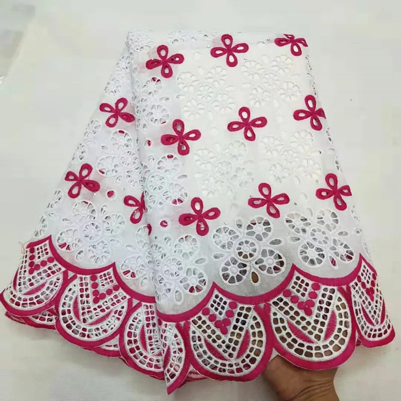 white pink swiss voile lace in switzerland african lace fabric tissu broderie africain suisse pink french lace fabric for women5yard/lot - Color: white pink