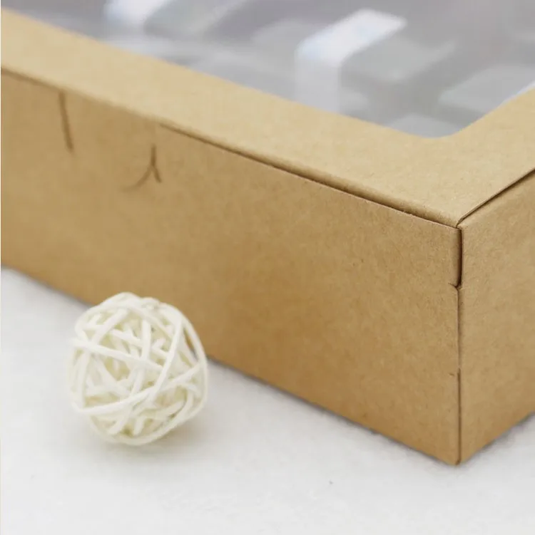 

Kraft Paper Box with Window Christmas Gift Box Packaging Cookie Macaron Box Candy Wedding Gifts for Guests Gift Box Packaging