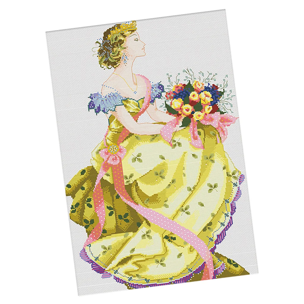 

1 Set Stamped Counted Cross Stitch Kits 11CT- Spring Queen Pattern
