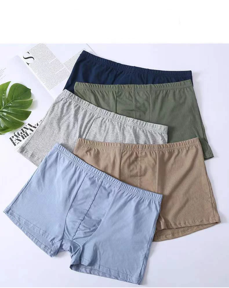 5pcs/lot Men's Underwear High Waist Middle Aged Cotton Boxer Shorts Plus Size Men's Cotton Boxer Shorts Color Random Shipping