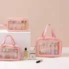 Прозрачная косметичка из ПВХ, корейские Косметички, дорожный Органайзер, портативная водонепроницаемая сумка для хранения косметики