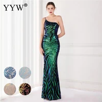 sequin dress for new year 2022 asymmetric mermaid chic and elegant woman dress sequins mix color backless ankle evening dress