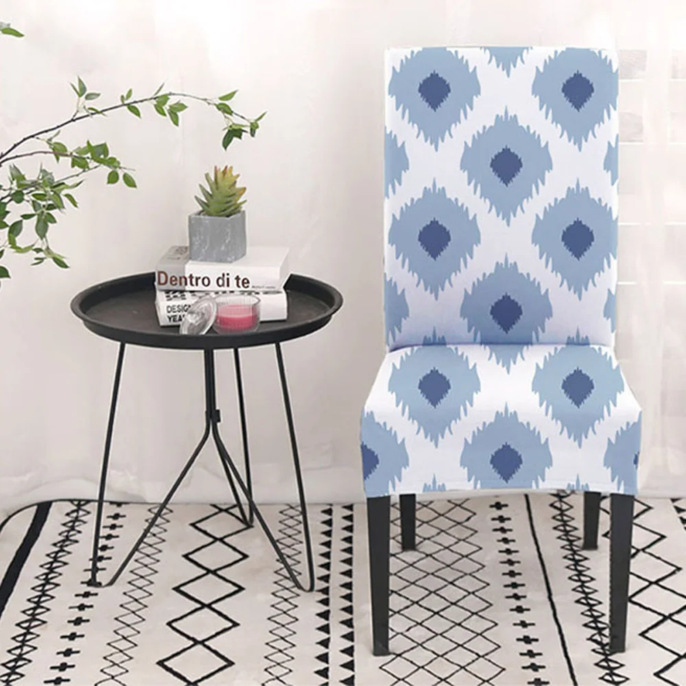

1pc Jacquard Plain Dining Chair Cover Spandex Elastic Chair Slipcover Case Stretch Seat Protector For Wedding Hotel Banquet Home