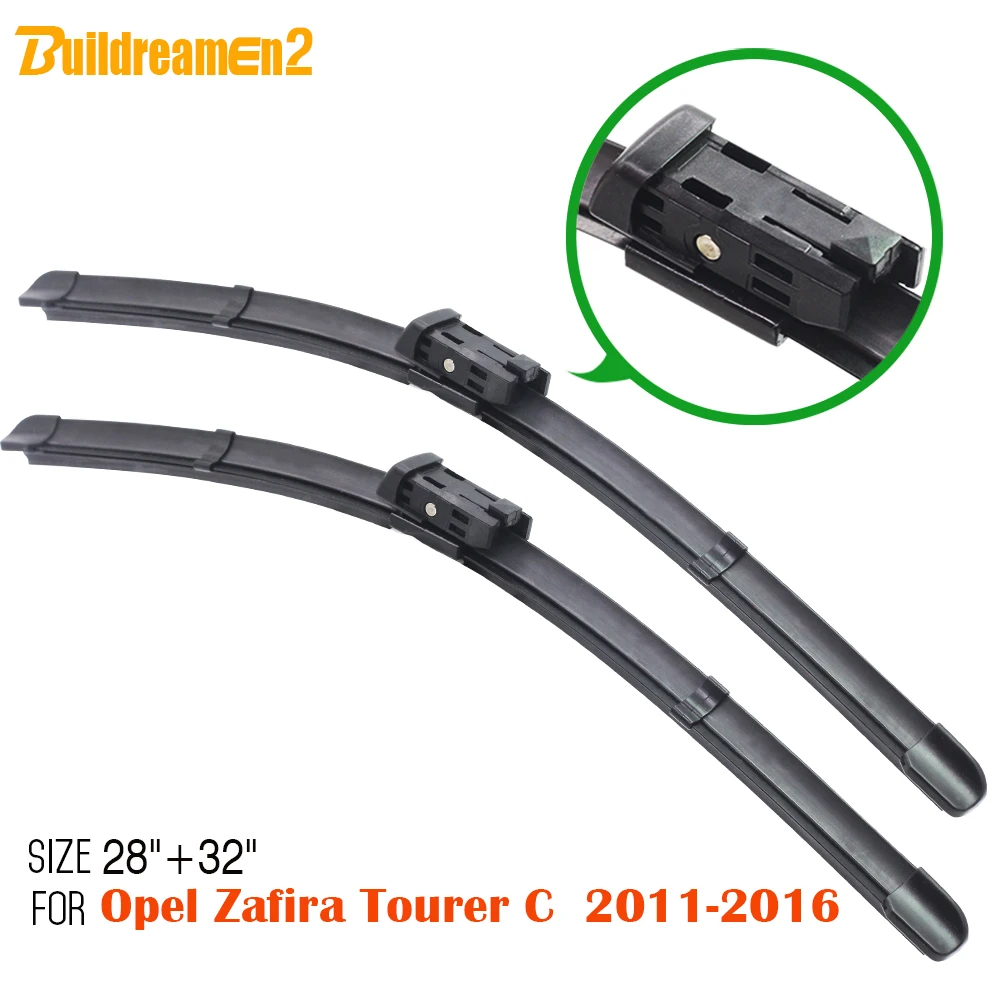 

Buildreamen2 мягкие резиновые щетки стеклоочистителя для Opel Zafira Tourer C 2011-2016 годов, автомобильные щетки стеклоочистителя без кронштейнов, 1 пара