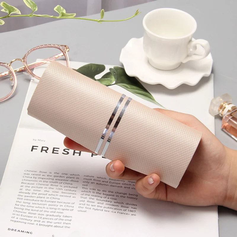 Корейский небольшой свежий Чехол для очков девочек модный простой чехол