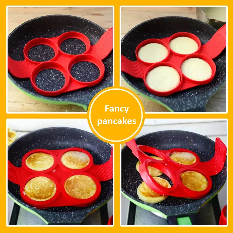 Egg Pancake Ring Nonstick Maker Mold Silicone Cooker fried egg shaper Omelet Moulds for Kitchen Baking Accessories | Дом и сад