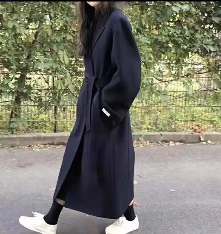 2019 Новое корейское Женское шерстяное пальто x Long ручная работа двухстороннее с