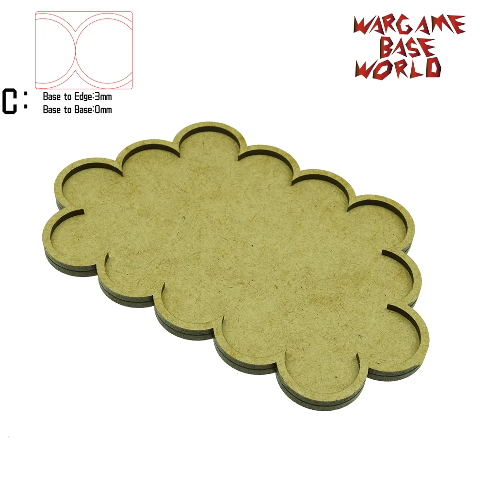edge3basetobase3 Wargame Base World-Movement Tray-20 цоколей 25 мм круглая Тройная форма MDF - Цвет: edge3basetobase3