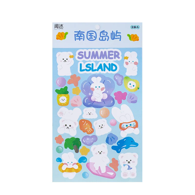

2pcs/1lot Kawaii Stationery Stickers Bear Bear Ice Cream Series Diary Decorative Mobile Stickers Scrapbooking