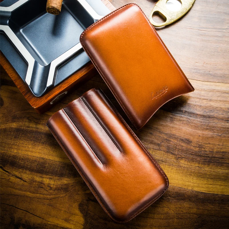 Чехол для сигар LUBINSKI из натуральной кожи дорожный футляр с 3 трубками аксессуары