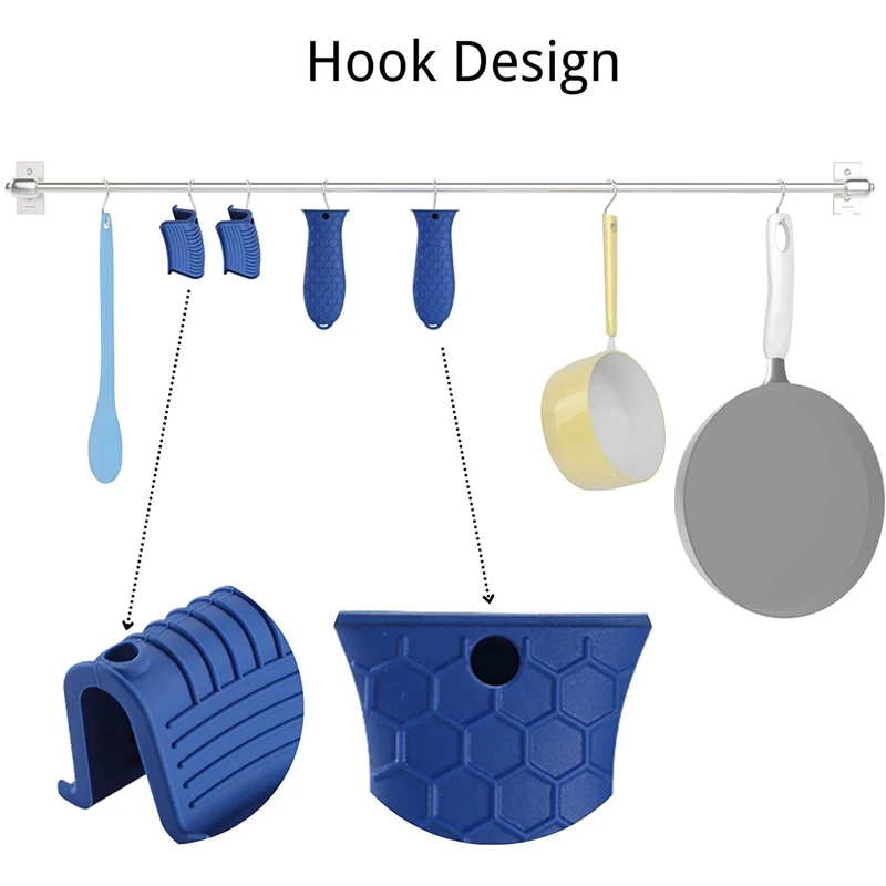 Силиконовые горячая ручка держатель для чугуна 4 шт горшок рукав Нескользящие