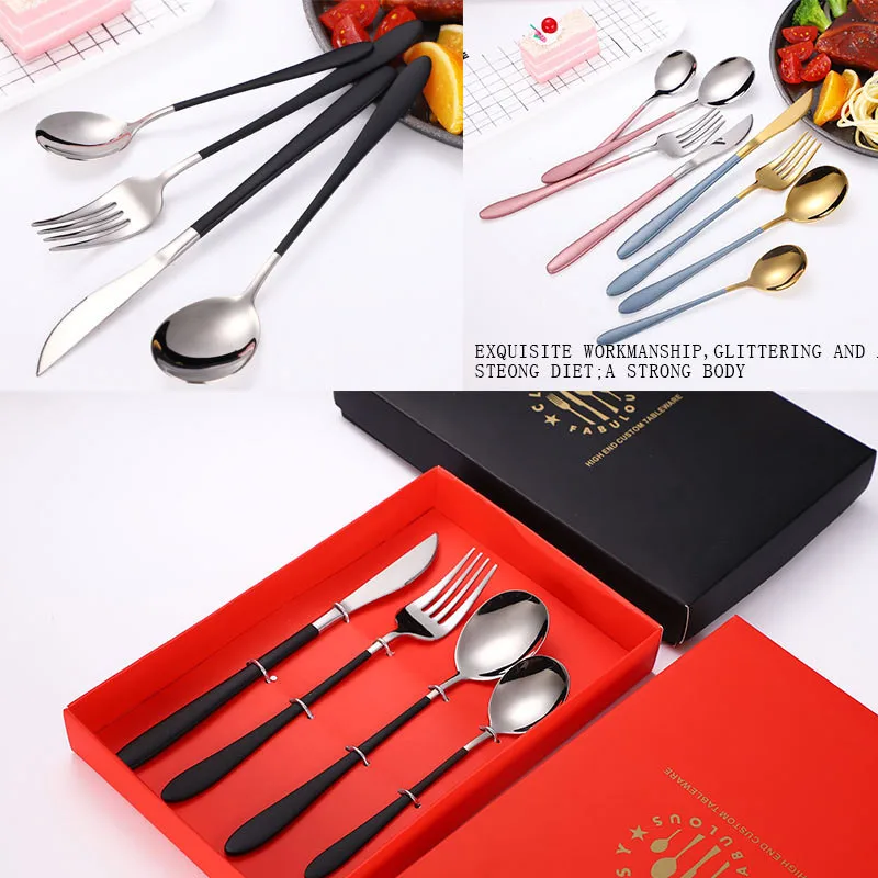 Серебряный металлический набор столовых приборов стальной столовый для кухни