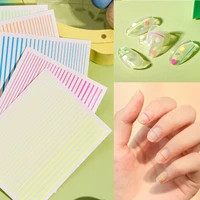 5pcslot fluorescent candy color nail sticker curve lines nails stickers self adhesive striping tape decals nail art accessories