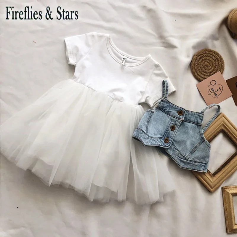 Летнее платье-пачка для девочек платье малышей детская модная уличная одежда