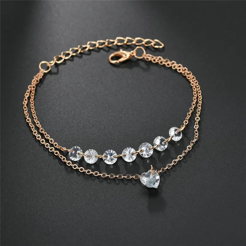 Роскошные Ювелирные изделия Подарки Золото/Серебро Цвет Кристалл Сердце браслет