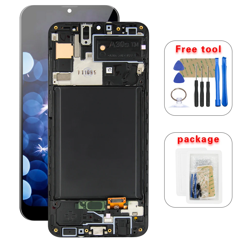 Дисплей для Samsung Galaxy A30s с рамкой/без рамки инструменты в наборе|Экраны мобильных - Фото №1