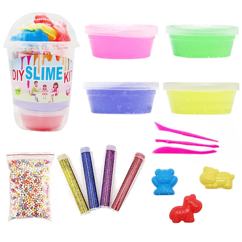 Цветной шарик из пенопласта блестящая пудра подвески новый набор для слайма