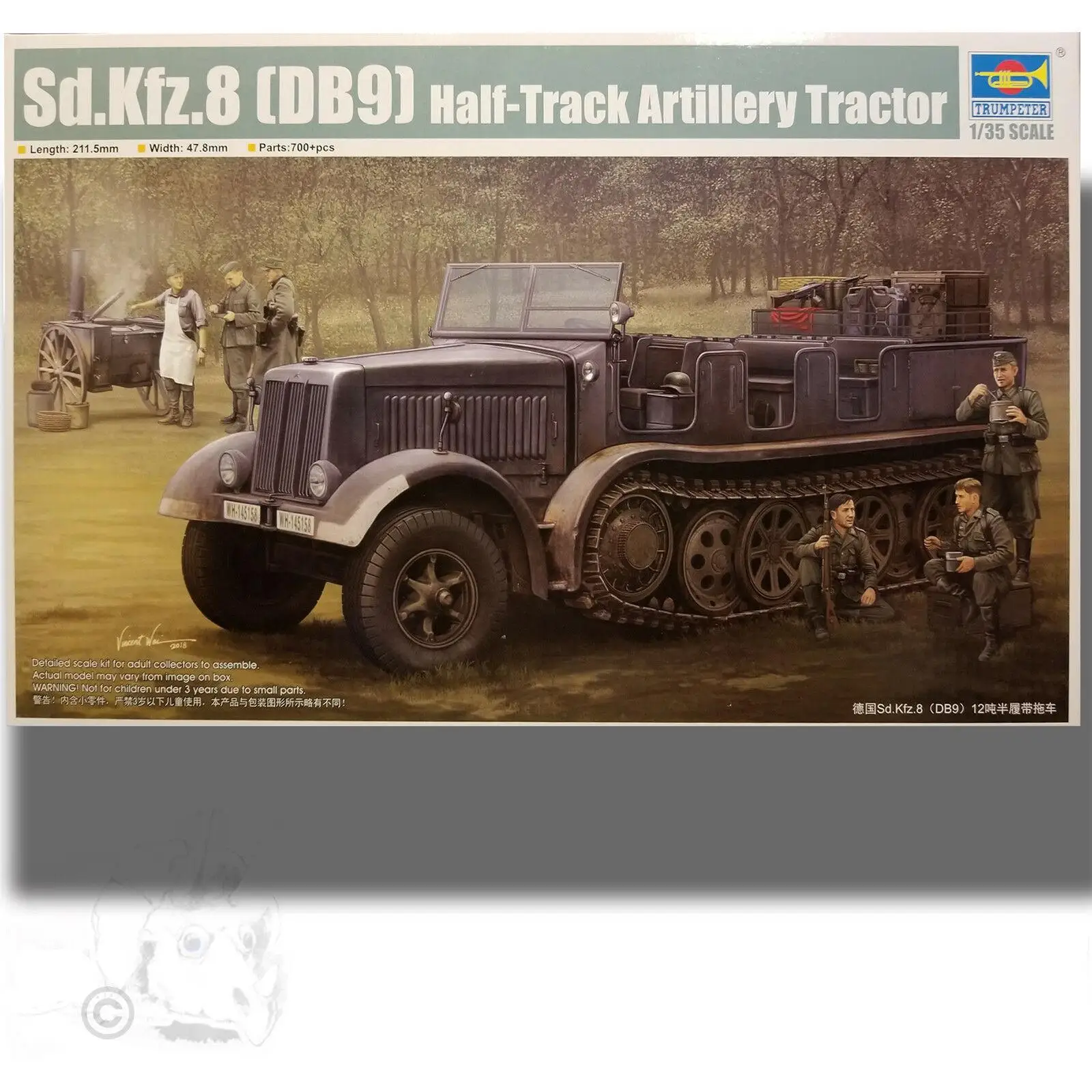 Trumpeter Model Kit 09538 1/35 Sd.Kfz.8 (DB9) Half-Track Artillery Tractor Plastic |