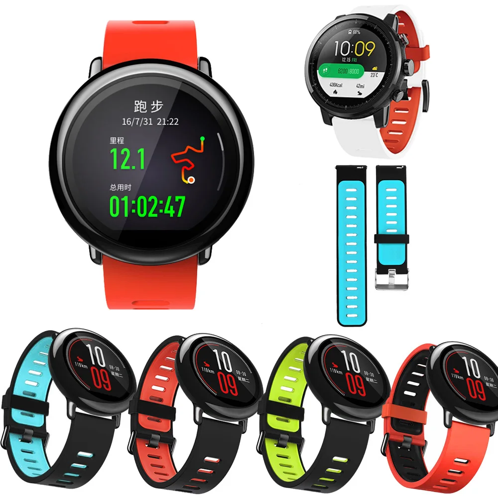 Ремешок на запястье 22 мм спортивные силиконовые полосы для Xiaomi Huami Amazfit Bip BIT PACE Lite