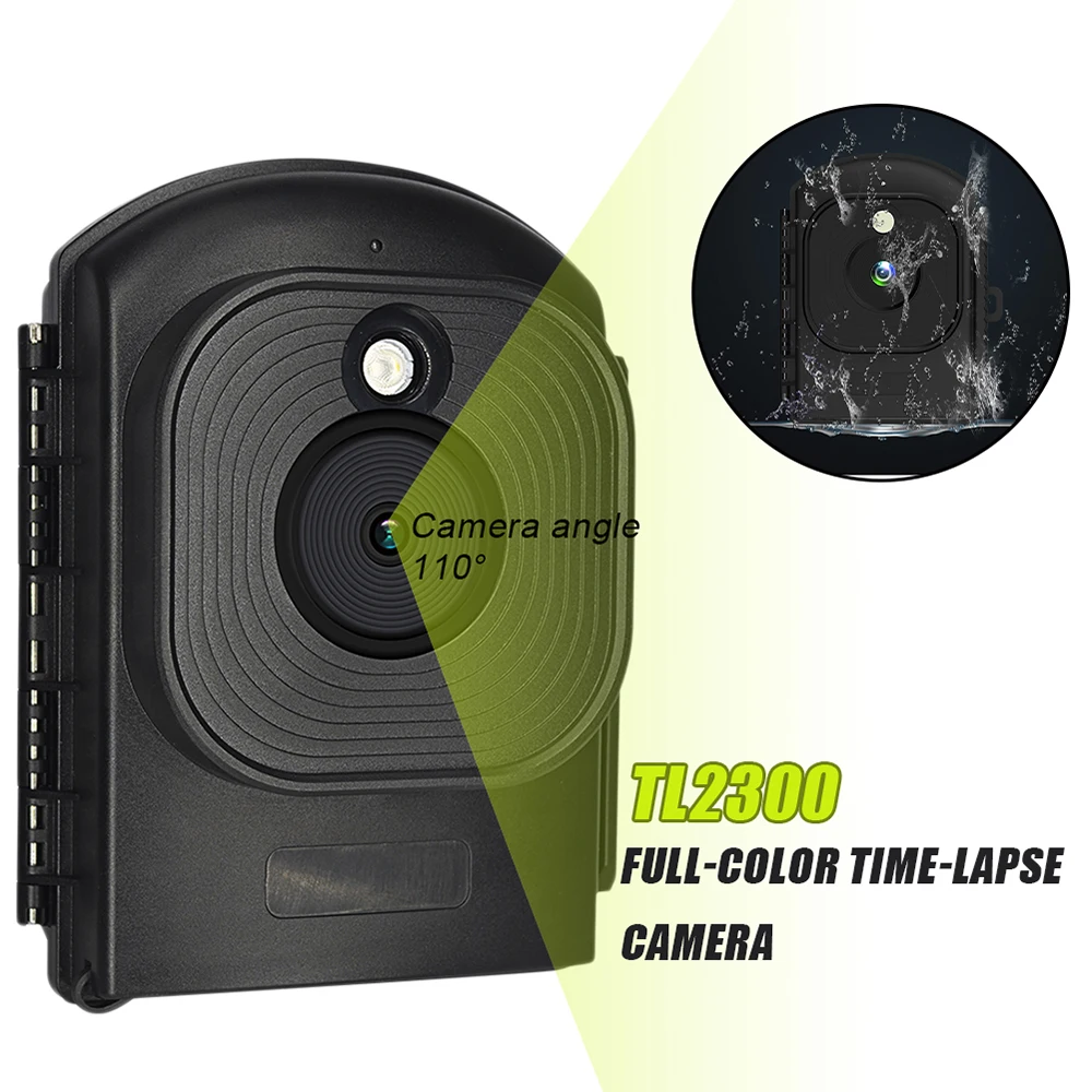 

TL2300 Time Lapse Camera LED Low Light Digital Timelapse Cameras Full Color 1080P HD Video Recorder Timer Camera IP66 Waterproof