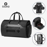 ozuko multifunction men suit storage travel bag large capacity luggage handbag male waterproof travel duffel bag shoes pocket