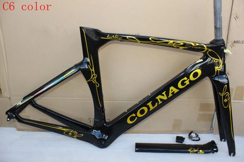 T1000 карбоновая красная рама colnago для шоссейного велосипеда 12+ цветов на выбор, Сделано в Тайване, высококачественный карбоновый велосипед