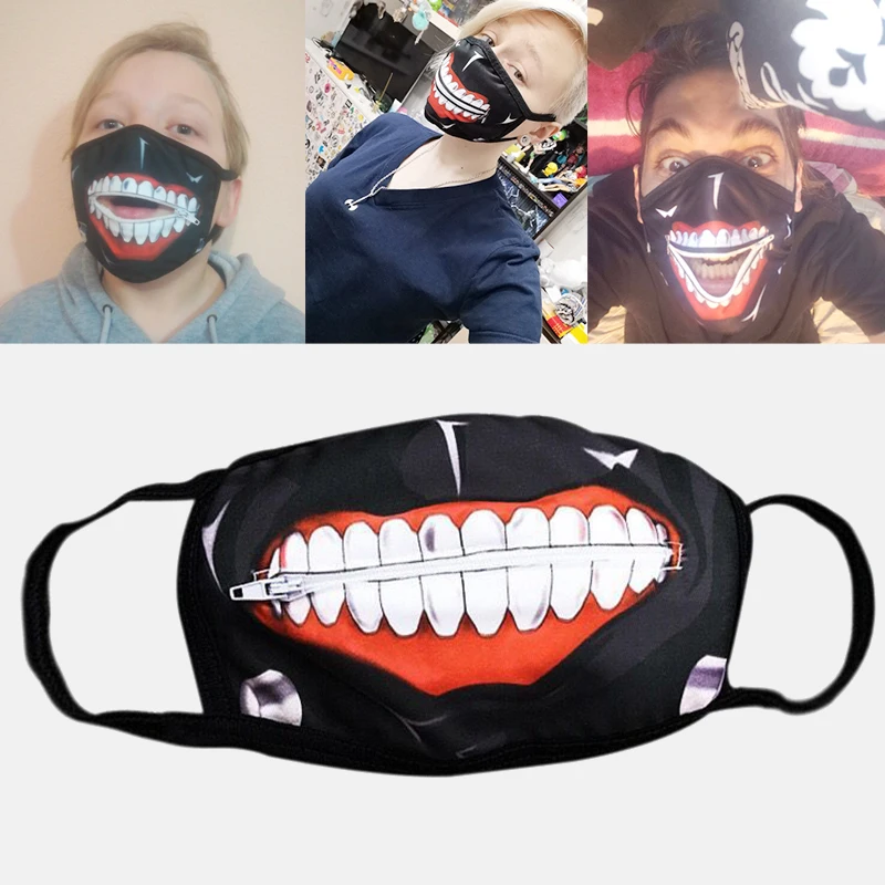 1 шт. хлопковая Пылезащитная маска на лицо с застежкой-молнией аниме Kpop модная