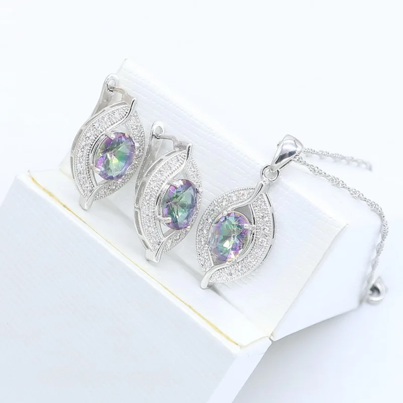 Комплект из колье и серёг 6 цветов|Ювелирные наборы для невесты| |