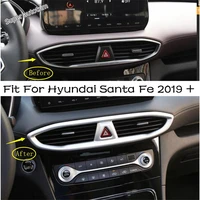 lapetus center air ac outlet warning emergency lights cover trim abs interior accessories fit for hyundai santa fe 2019 2021
