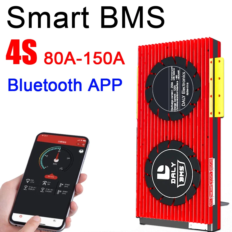 DALY Smart 4S 12 В Lifepo4 литиевая батарея Защитная плата 3 2 в BMS 80A 100A 120A 150A 200A 250A высокая