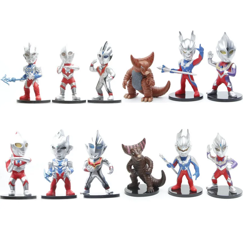 

10CM 6Pcs/Set Ultraman Series Anime Ultraman Tiga Taro UltraSeven Orb Action Figure Gacha PVC Collection Model Dolls Toy Gift