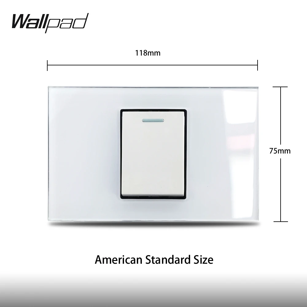 Кнопка ВКЛ./ВЫКЛ. настенный выключатель панель из белого стекла L3 118 х75 мм - купить