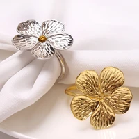 lucky flower napkin ringsfive petals flower napkin holder for home luxury metal table napkins hotel crafts wedding party decor