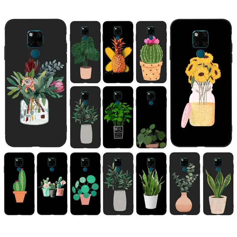 

FHNBLJ Potted Plants Cactus Phone Case for huawei mate 10 20 lite pro X Honor play Y6 5 7 9 prime 2018 2019