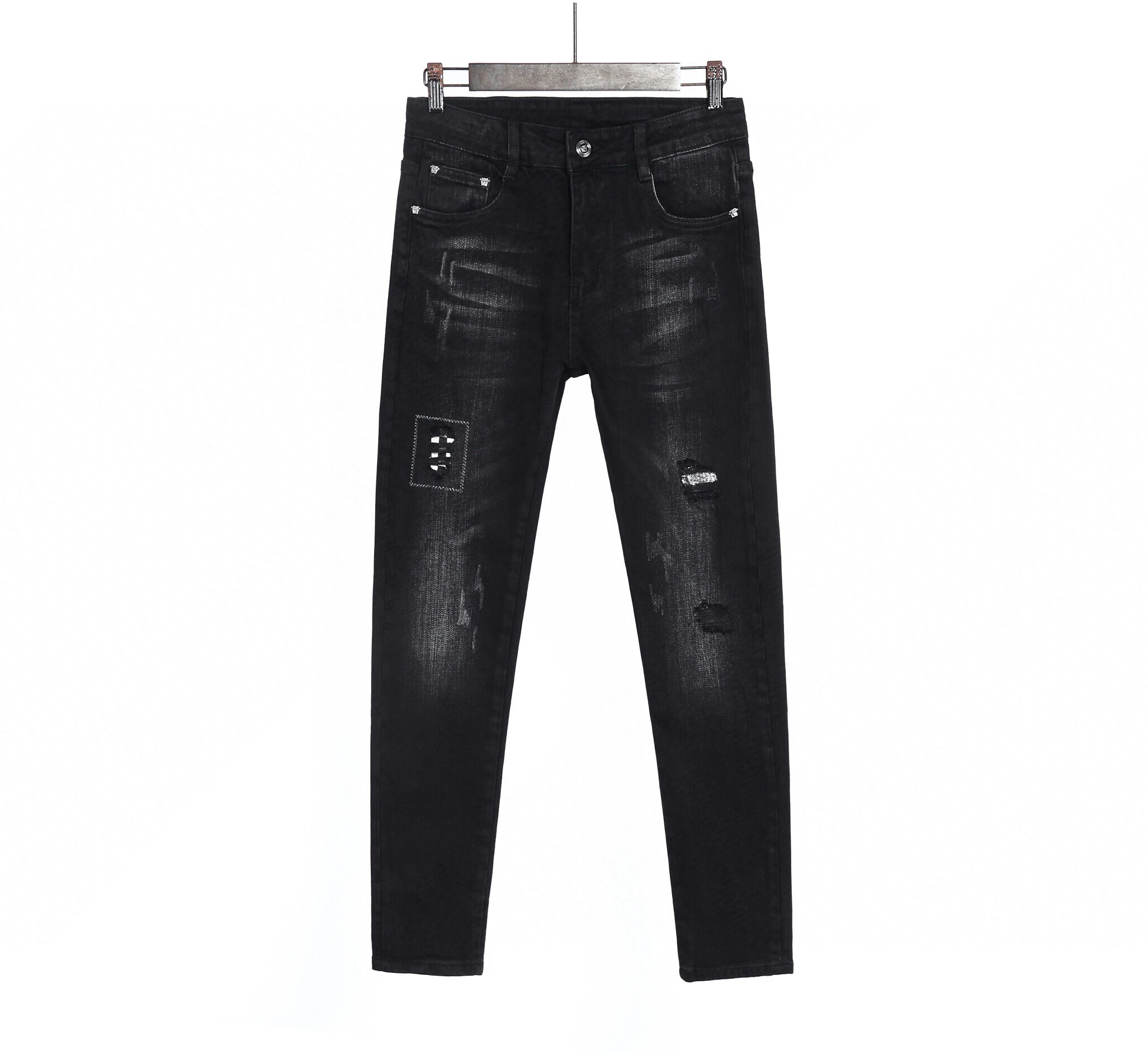 

Black Casual Designer Jeans Distressed Skinny Pants Pairs Mens Denim Jeans for Men Clothing Boyfriend Luxury Brand 1:1 Quality