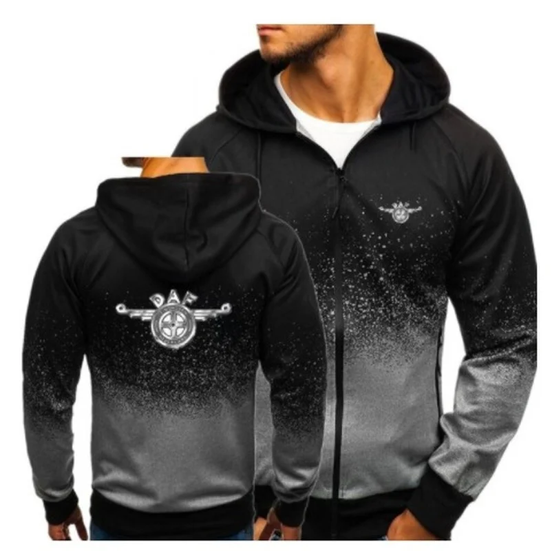

2021 Men Hoodies Sports Casual Wear Zipper Fashion Tide Hooded Jacket DAF Print Fall Sweatshirts Autumn Winter Coat W