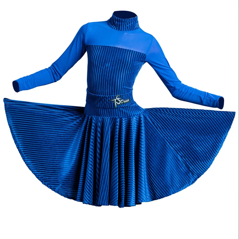 

Professional Latin Dance Competition Dress For Girls Black Velvet Dress Samba Cha Cha Ballroom Dance Clothes Standard Set BL4923