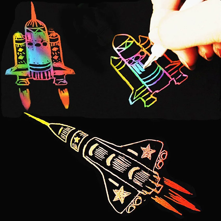 100 шт. 85 мм волшебный цвет радужная бумага для царапин черные самодельные игрушки