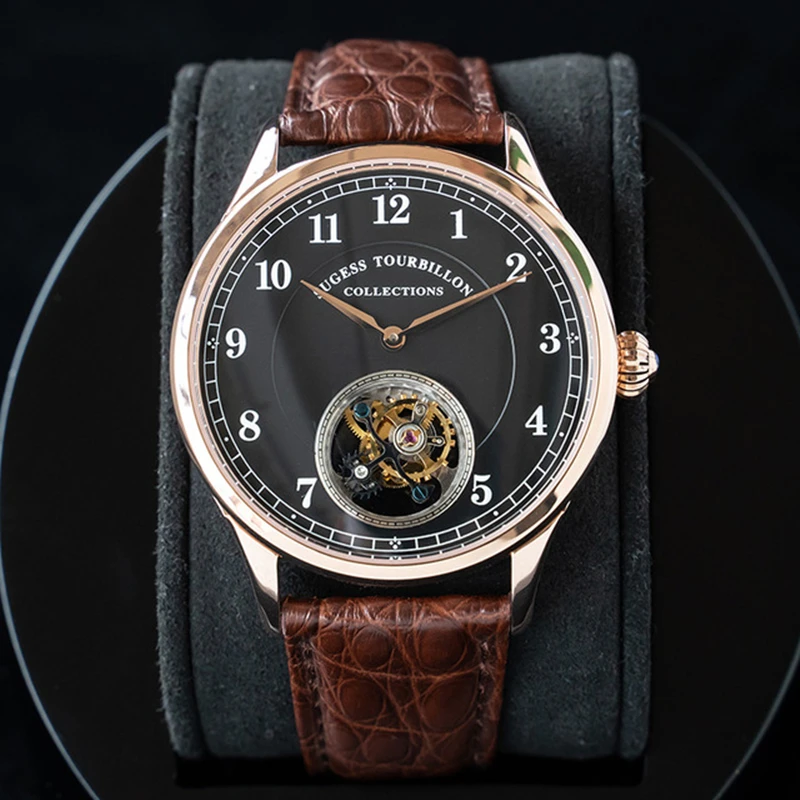 Sugess механические часы сапфировые Tourbillon из натуральной Чайка ST8000 двигаться Для