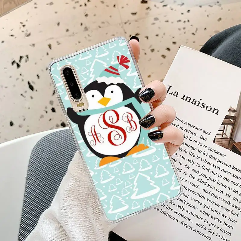 

Cartoon cute penguin Phone Case Transparent for Samsung A71 S9 10 20 HUAWEI p30 40 honor 10i 8x xiaomi note 8 Pro 10t 11