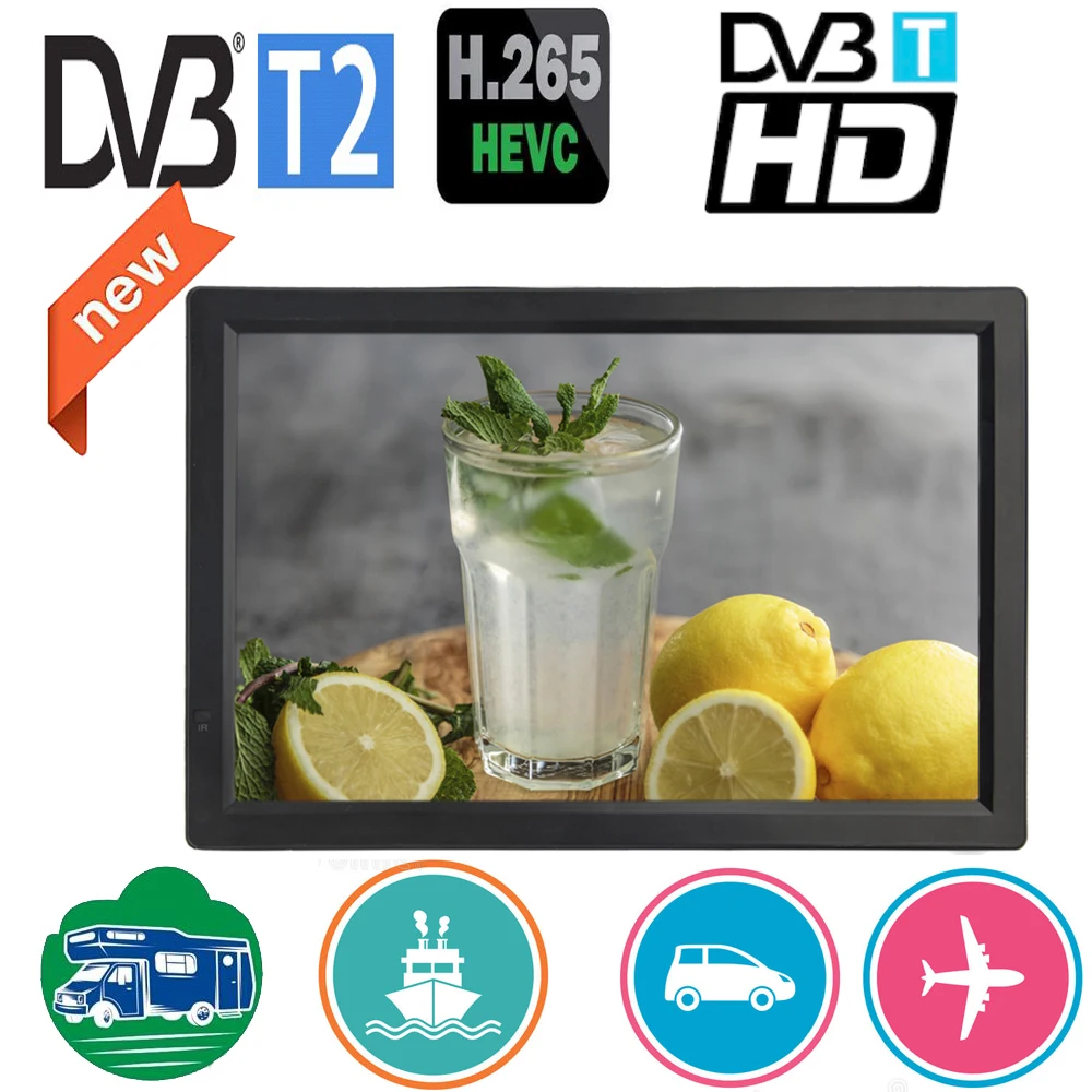 Rechargeable LEADSTAR D14 14 inch Portable Mini TV Built in DVB-T2 ISDBT ATSC Decoder Digital Tuner DVB T2/H265/Hevc/Dolby AC3