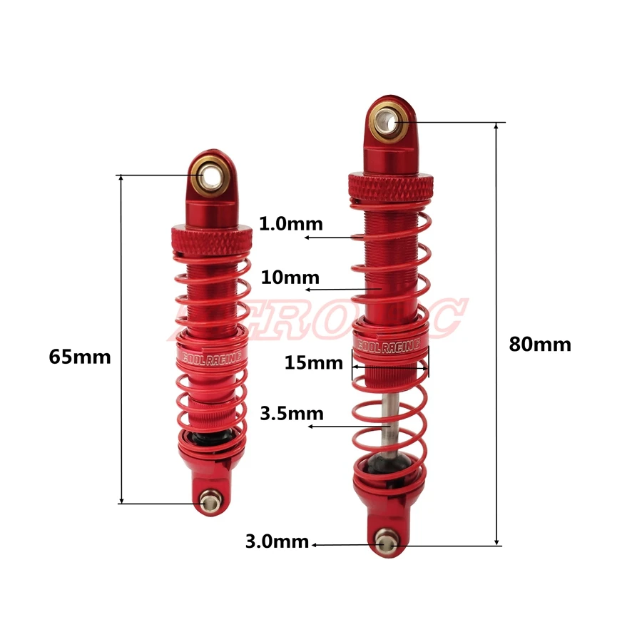 4 шт. алюминиевый амортизатор подвески для гусеничного масла 70 мм 80 90 100 110 120