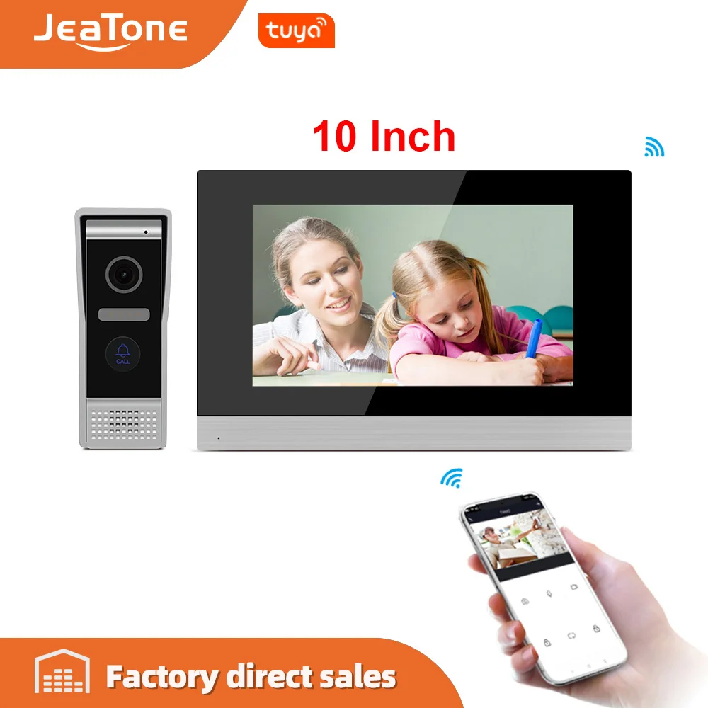 Jeatone 10 ''Wi Fi Tuya IP видеодомофон дверной звонок Домофон для дома Система контроля