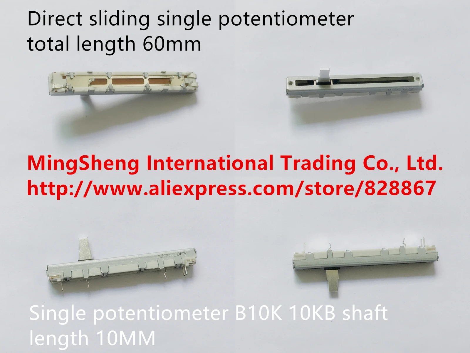 

Оригинальный новый 100% общая длина 60 мм прямая раздвижная одинарный потенциометр B10K вал с уровнем длины 10 мм (переключатель)