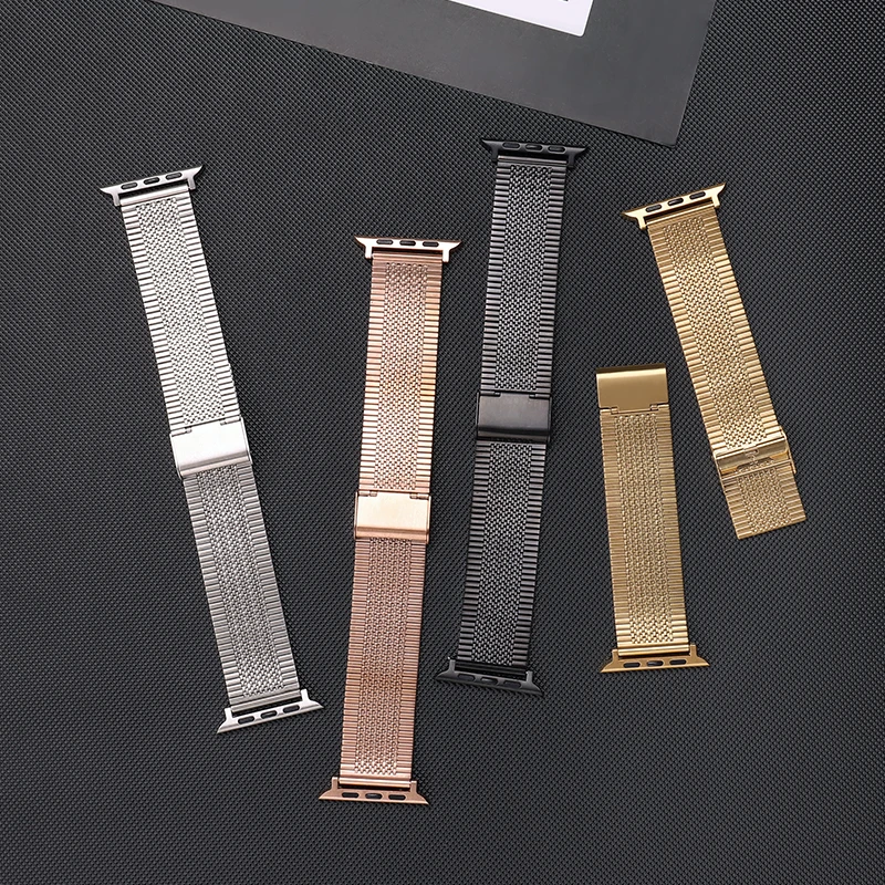 45mm 41mm Stainless Steel Mesh Strap for Apple Watch 7 44mm 42mm 6 5 SE Smart Watch Correa Bracelet for IWatch Series7 40mm 38mm