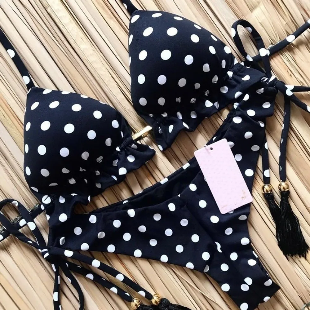 

Sexy Floral Print Bikinis Striped Patchwork Swimsuit Women Bandage Bikini Set Swimwear Brazilian Beachwear New Bathing Suit