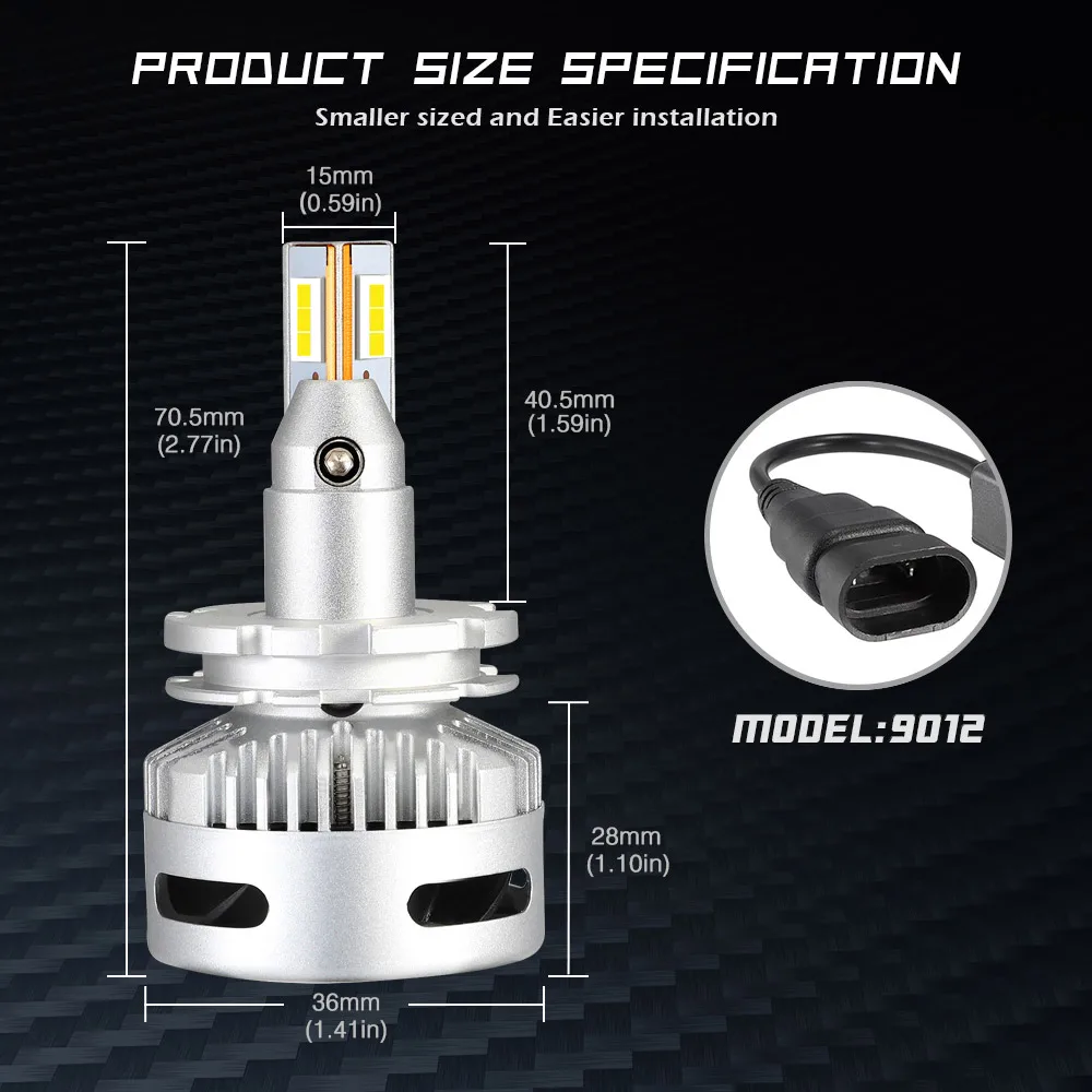 NOVSIGHT автомобиля проектор головной светильник H7 Led H7 H11 9005/9006 9012 D5 D2/D4 D1/D3/D8 90W 12000LM 6500 к авто противотуманных фар с возможностью креативного Светильник лампы