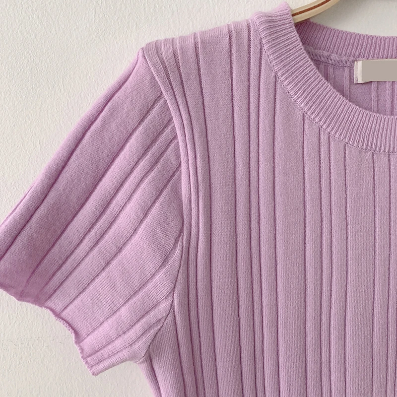 

Casual Women Loose Knitted Summer Dress Ladies O-neck Loose A-line Dress Elegant Female Short Sleeve High Waist Dress for OL