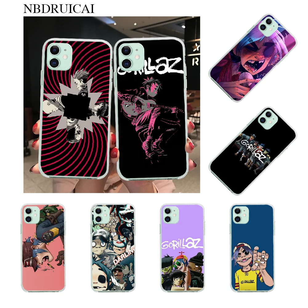 NBDRUICAI Gorillaz АНИМЕ DIY Печать чехол для телефона iPhone 11 pro XS MAX 8 7 6 6S Plus X 5S SE XR