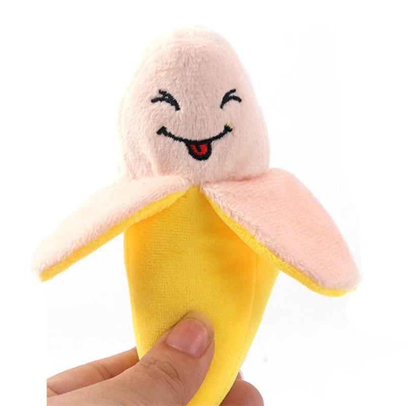 Плюшевые игрушки для питомцев смайлик банан милая собака жевательные животные